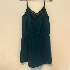 Forever 21 Dark teal romper with black lace